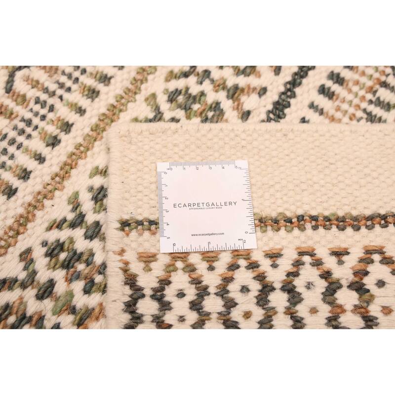 ECARPETGALLERY Flat-Weave Nevada Cream Kilim - 5'3 x 7'3