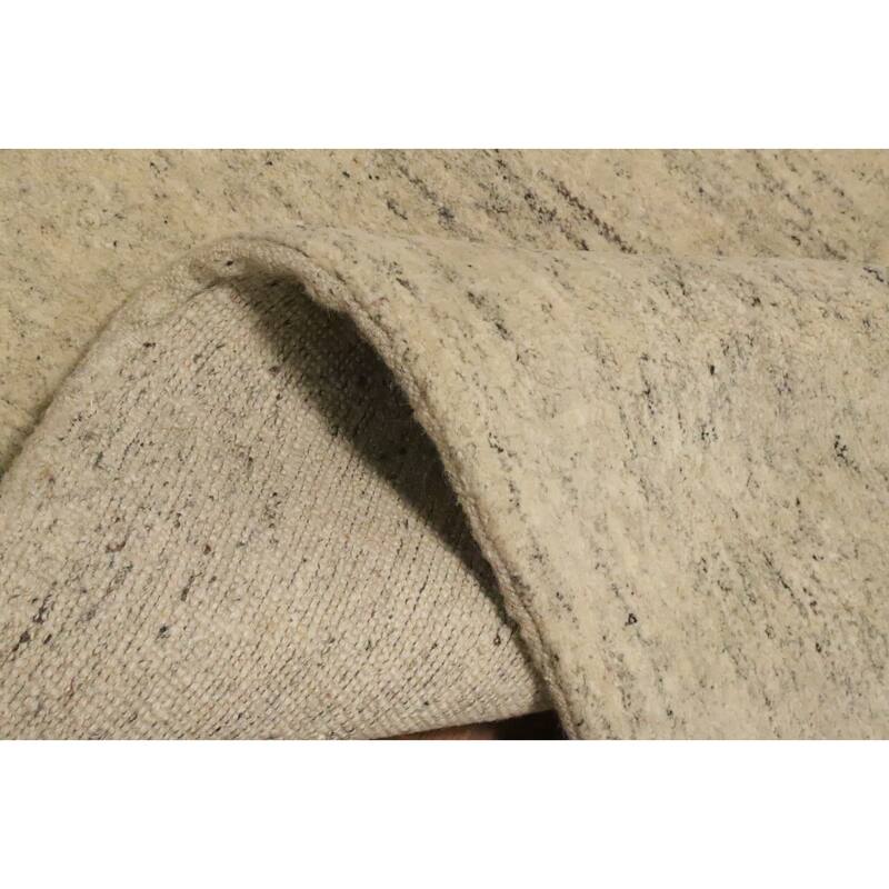 Hand Knotted Oriental 100% Wool Carpet Modern Solid Beige & Ivories Gabbeh Area Rug - 6' 0'' X 3' 11''