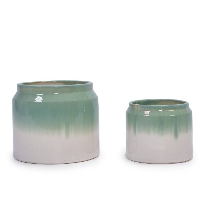 Elegant Ombre Glaze Non-Porous Ceramic Planters Pot for Aquatic Plants