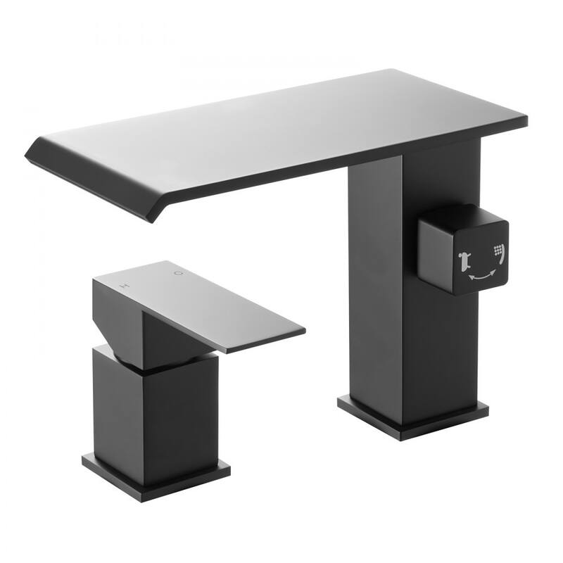 Roman Tub Faucet 3 Hole Waterfall Bathtub Faucet with Shower Head 1 Handle - 8.66” x 7.48” x 3.86”