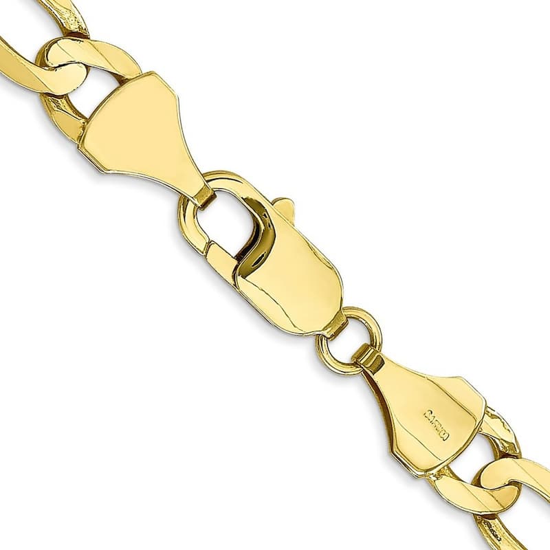 Curata 10k Yellow Gold 7.5mm Solid Polished Light Figaro Chain Bracelet