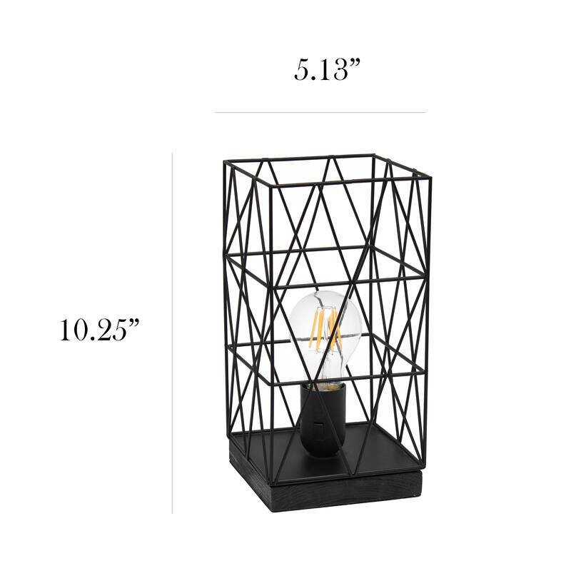 Geometric Square Metal Table Lamp - Contemporary Accent Lighting for Modern Living Room or Office