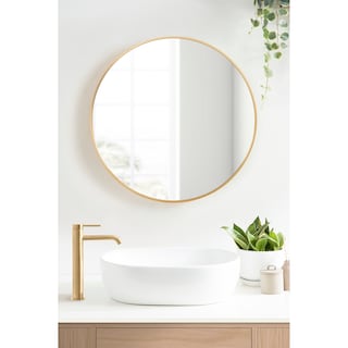 Kate and Laurel Zayda Metal Round Mirror
