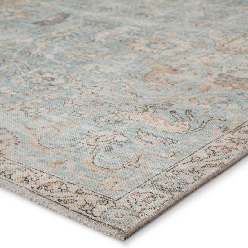The Curated Nomad Bolmen Printed Oriental Teal/ Gold Area Rug