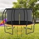 preview thumbnail 8 of 11, 12FT Outdoor Big Trampoline With Safety Enclosure Net for Kids Orange 12FT