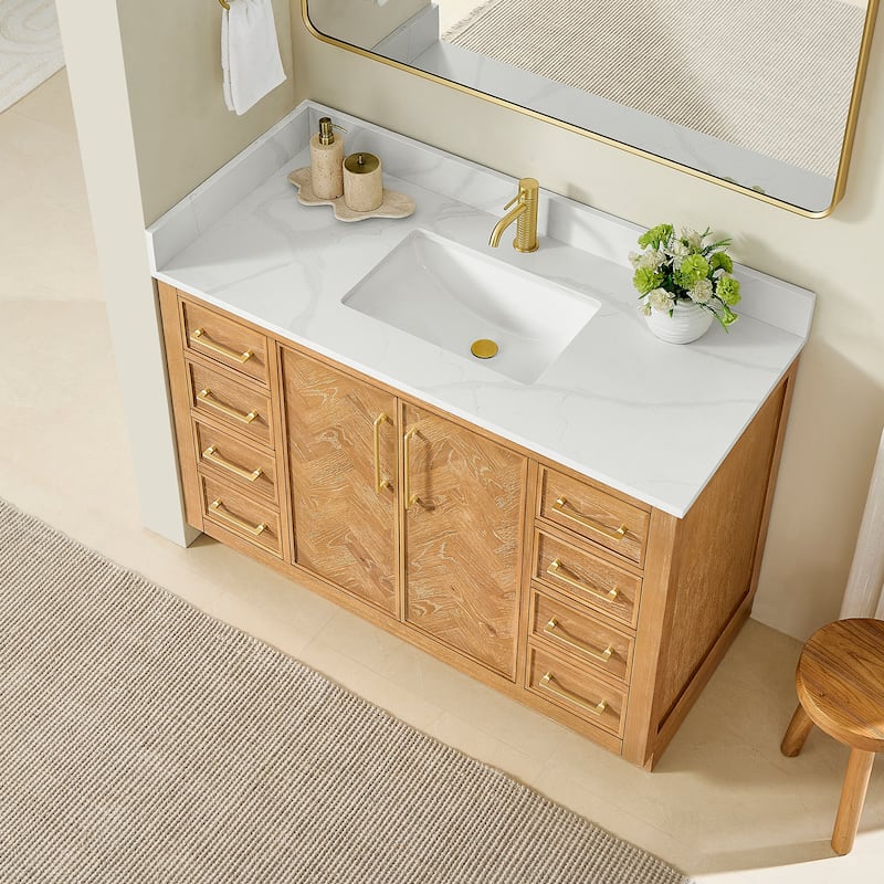 Jakarta Bath Vanity with Quartz Stone Top without Mirror