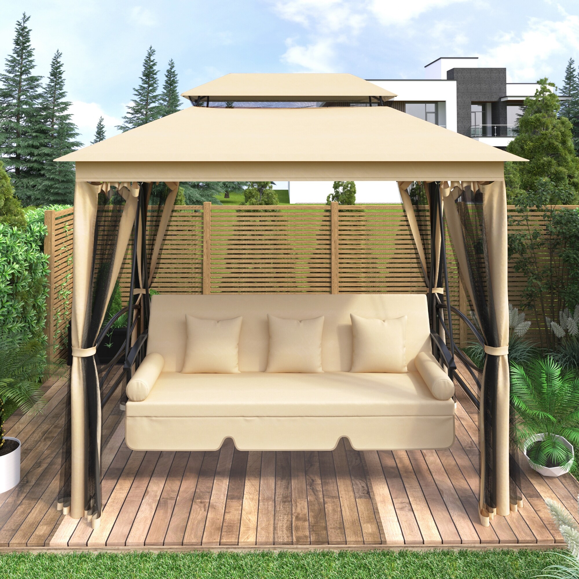Aleko canopy best sale patio swing bench
