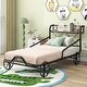 preview thumbnail 14 of 21, Twin Size Metal Car Bed with Four Wheels, Guardrails and X-Shaped Frame Shelf