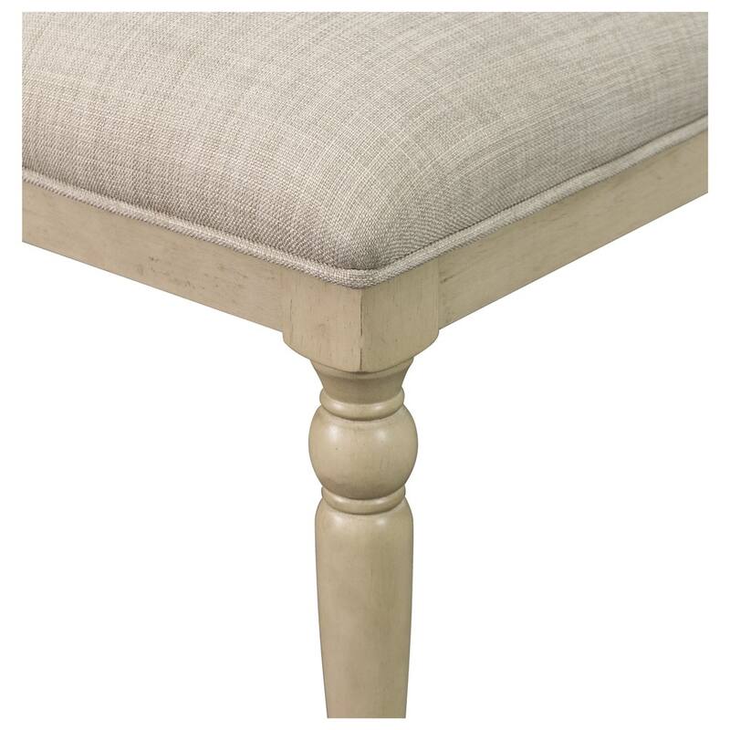 Upholstered Dining Chair with Turned Wood Legs Set of 2