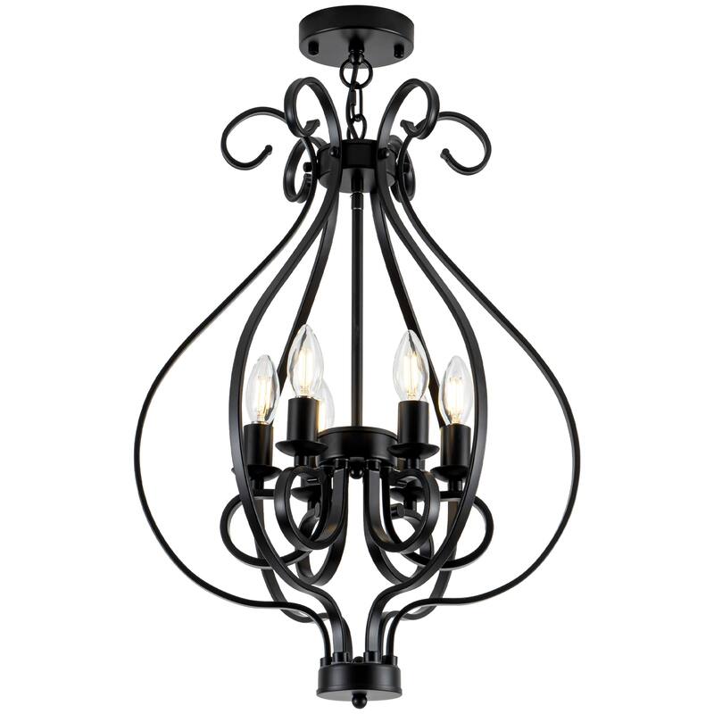 6-Light Modern Candlestick Hanging Linear Chandelier Lighting for Kitchen Island