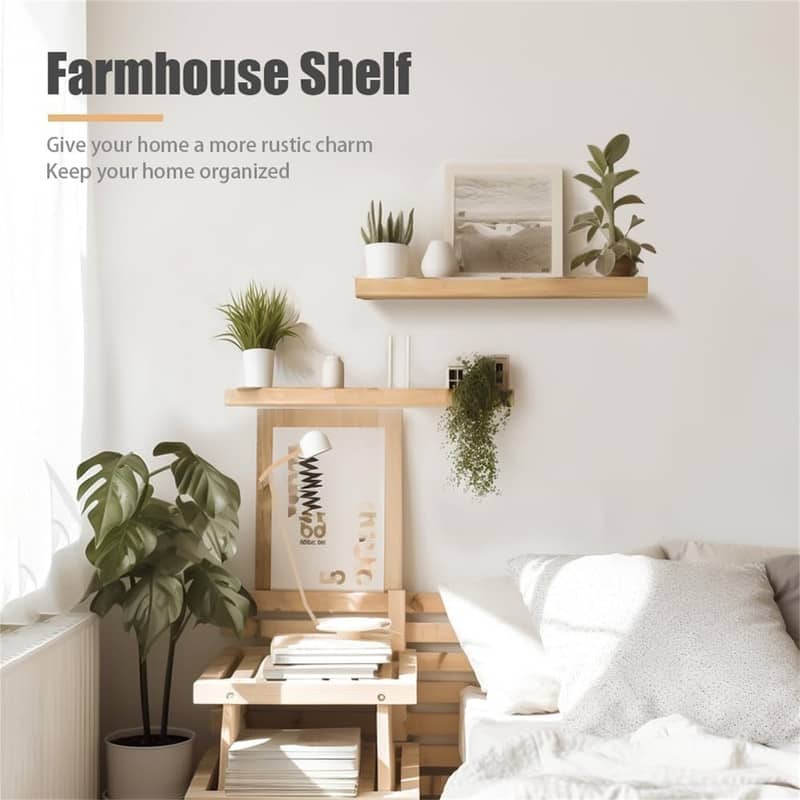 Wooden Wall Shelf for Rustic Decor