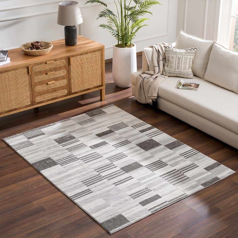 Hauteloom Bronka Living Room, Bedroom Area Rug - Gray - 5'3" x 7'