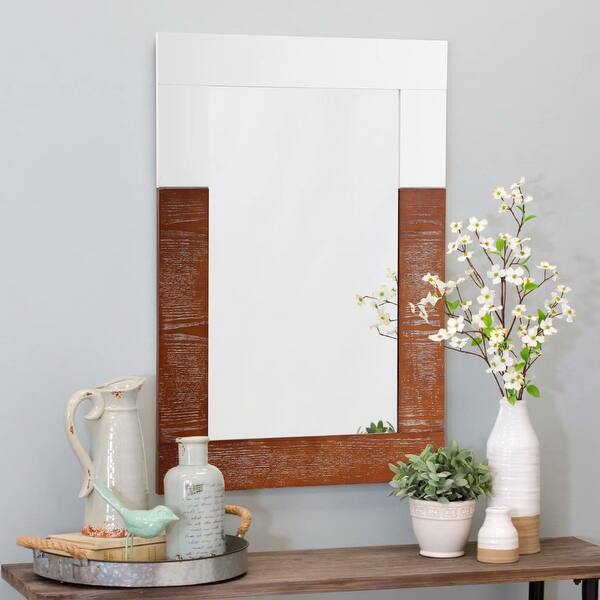 Rustic Rectangular Wood Decorative Wall Mounted Hallway Mirrors 36x24 Overstock 31434083 Check out our hallway mirrors selection for the very best in unique or custom, handmade pieces from our mirrors shops. rustic rectangular wood decorative wall