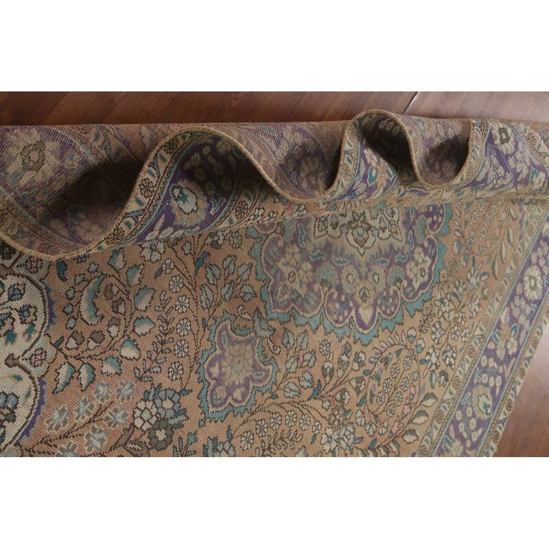 Tabriz Persian Vintage Area Rug Handmade Bedroom Wool Carpet - 6'6"x 9'8"