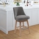 preview thumbnail 42 of 55, Boucle Polyester Upholstered Swivel Counter Stool - Foot Glides