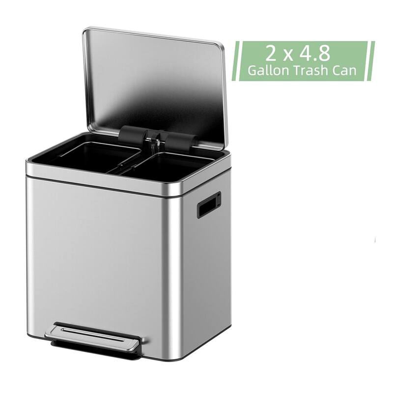 Double Compartment Classified Garbage Can