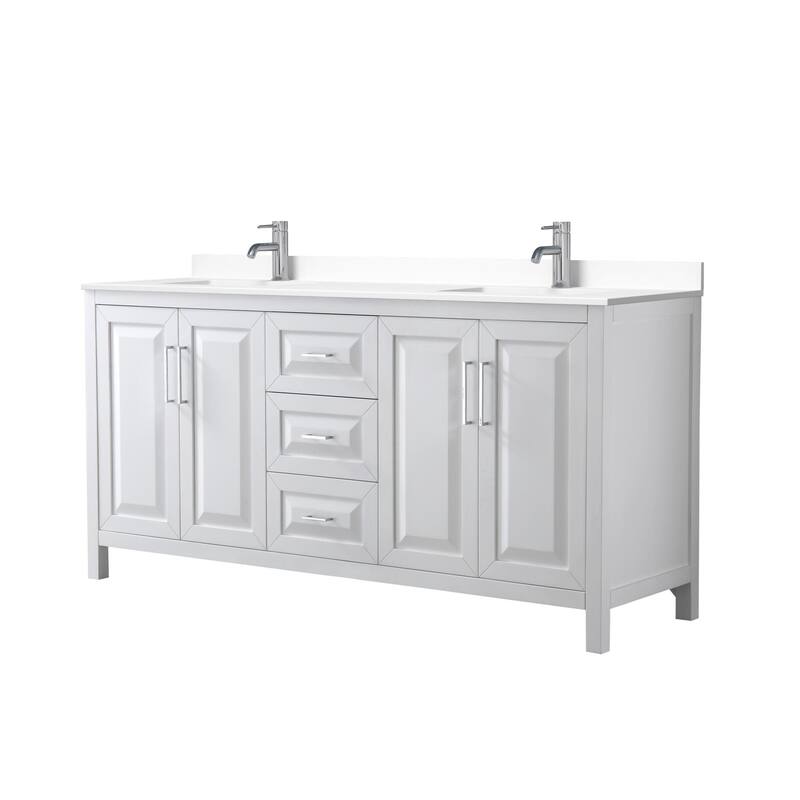 Wyndham Collection Daria 72" Free Standing Double Basin Vanity Set