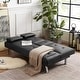 preview thumbnail 3 of 73, Modern Convertible Sleeper Sofa, Faux Leather Foldable Recliner Couch with 2 Cup Holders, Upholstered Futon Sofa Bed