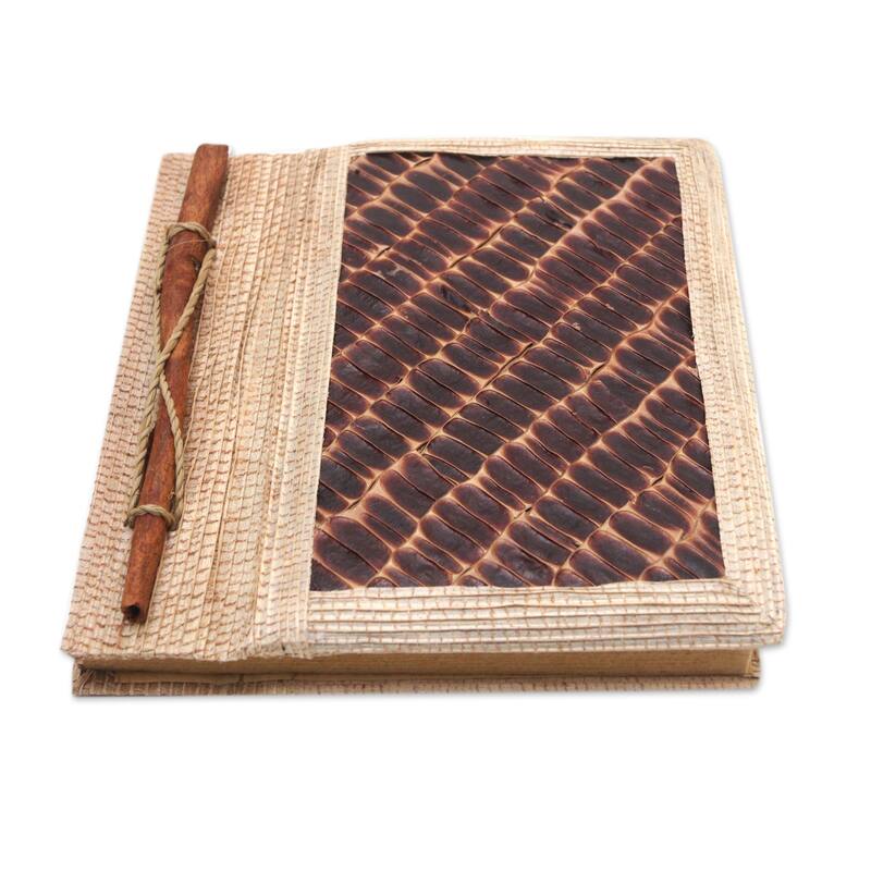Novica Handmade Brownstone Natural Fiber Journal