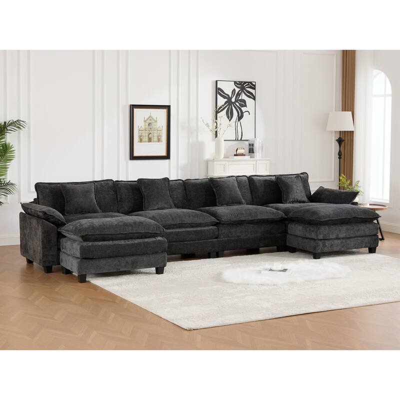GDF Studio - Sandy Comfort Modern Upholstered Sectional Sofa with Double-Layer Chenille Cushions