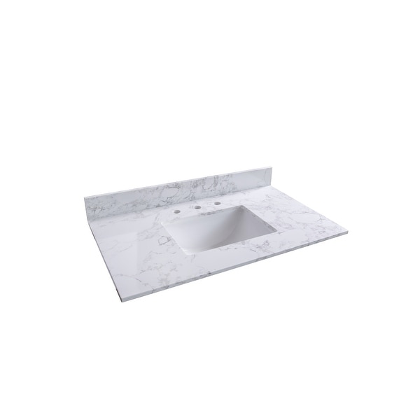 Global Pronex Bathroom Sink 37-49 inch Solid Surface Vanity Top with ...