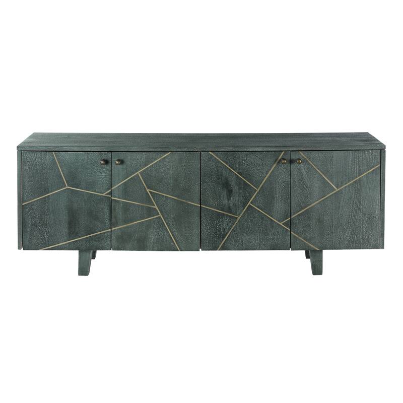 Dane River of Goods Grey and Gold-Colored Wood Cabinet with Metal Hardware - 54" x 13" x 20" - 54" x 13" x 20" - Grey/Gold