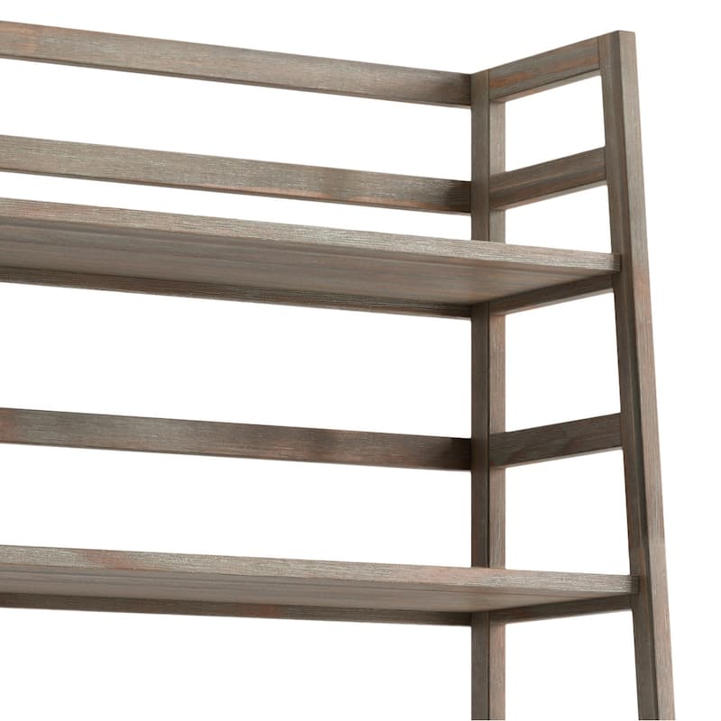 WYNDENHALL Normandy SOLID WOOD 63 inch x 30 inch Transitional Ladder Shelf Bookcase - 30"w x 15.9"d x 63"h