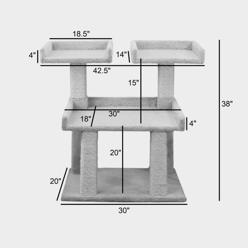 Large Maine Coon Cat Perch with Oversized Platforms and Stable Scratch Posts for Multiple Big Cats