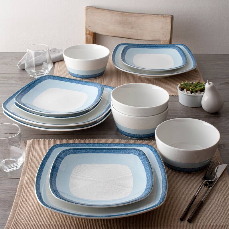 Noritake Colorscapes Layers 12-Piece Square Set, Service For 4