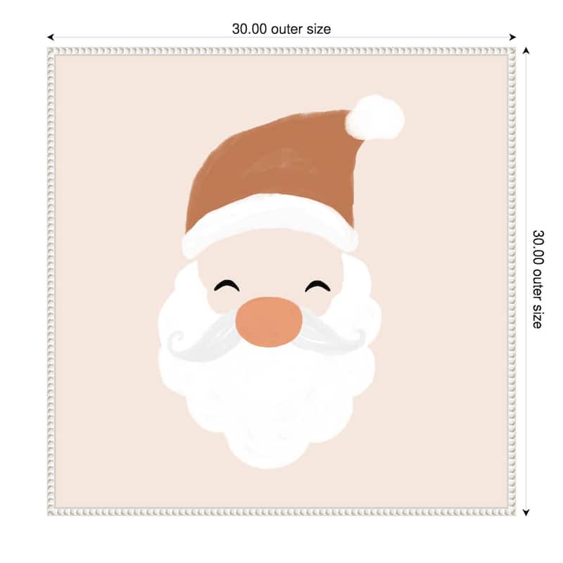 Santa by Orara Studio Framed Canvas Wall Art Print - Sylvie Beaded White - 30 x 30 in