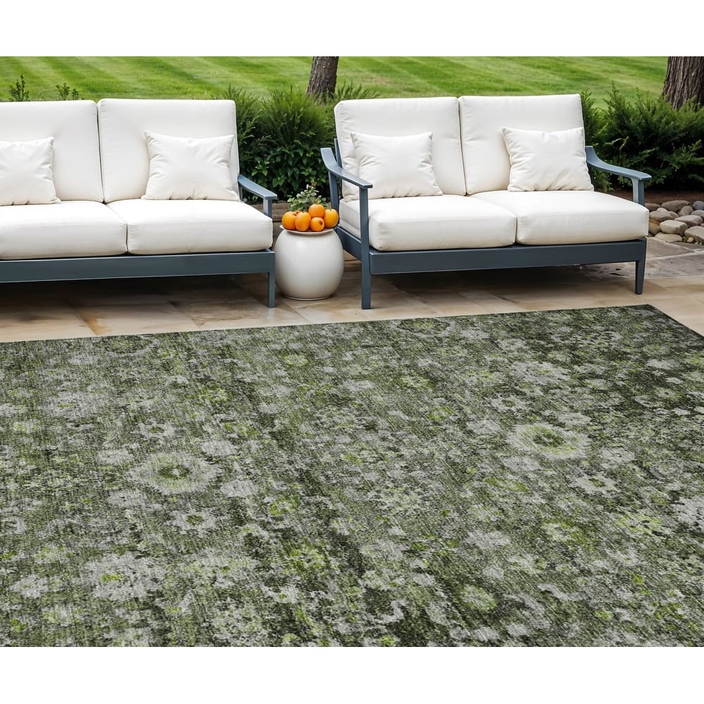 HomeRoots Oriental Traditional Rectangle Outdoor Rug