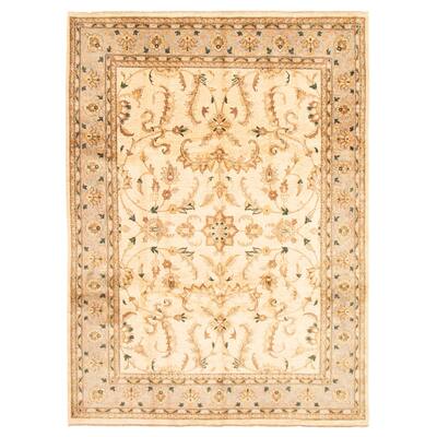 ECARPETGALLERY Hand-knotted Peshawar Oushak Ivory Wool Rug - 8'10 x 12'2