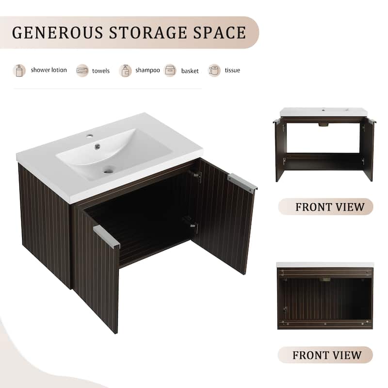 Beingnext 24"/30"/36" Bathroom Vanity with Sink, Floating Bathroom Vanity with 2 Soft Close Doors