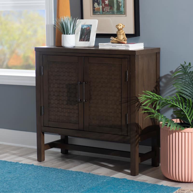 Dudley Wood 2-Door Adjustable Accent Cabinet - Brown