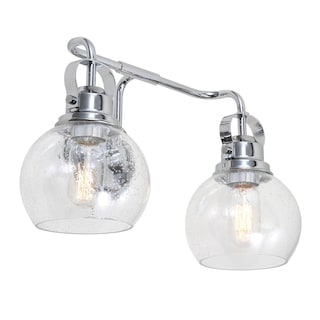 Bolha Metal/ Bubbled Glass Vanity Light, Chrome by JONATHAN  Y