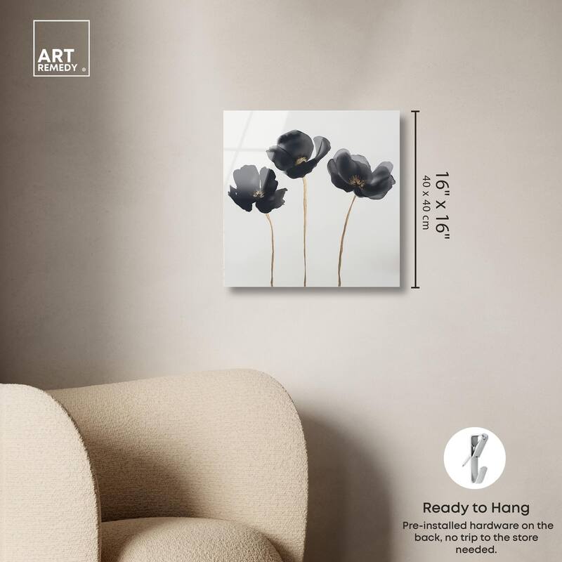 Nocturnal Flowers II Acrylic by Art Remedy, Ready to Hang