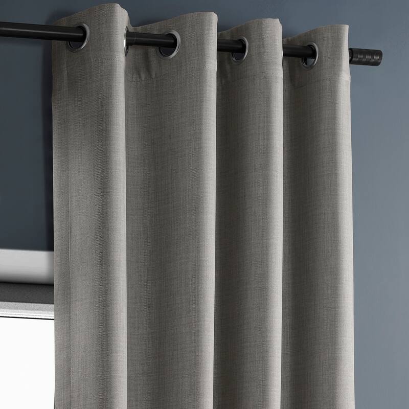 Exclusive Fabrics Faux Linen Grommet Room Darkening Curtain (1 Panel)