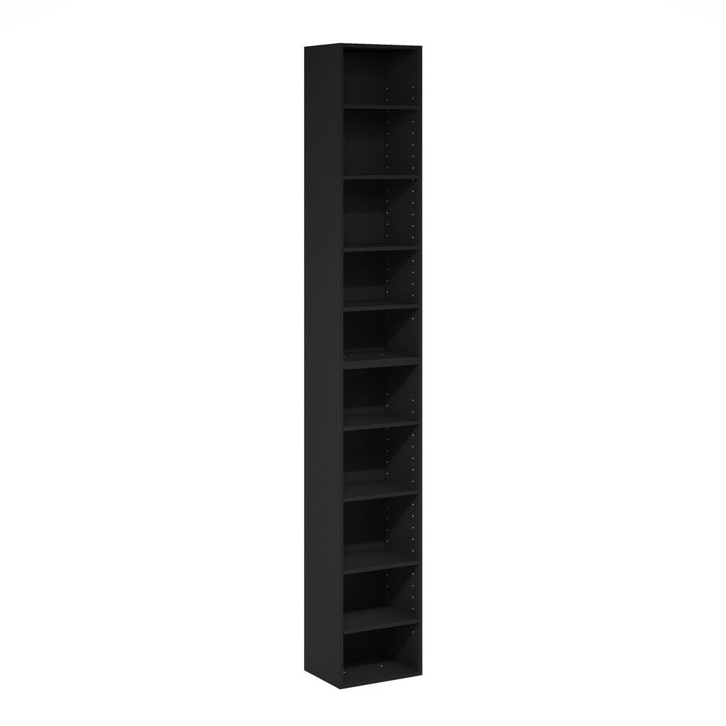 78.74 in. Tall Blackwood Wood 10-Shelf Bookcase