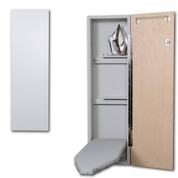 slide 2 of 11, Iron-A-Way Ironing Center - 42" Built In Ironing Board With Storage - Flat White