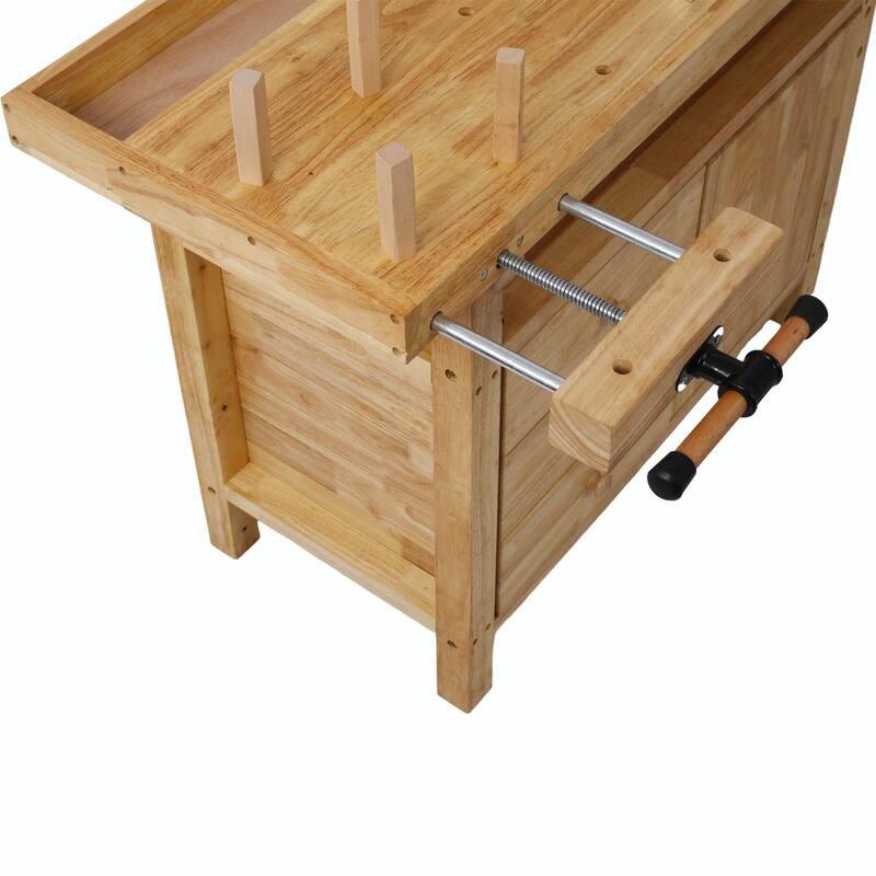 55-inch Wood Workbench for Garage Workshop and Home