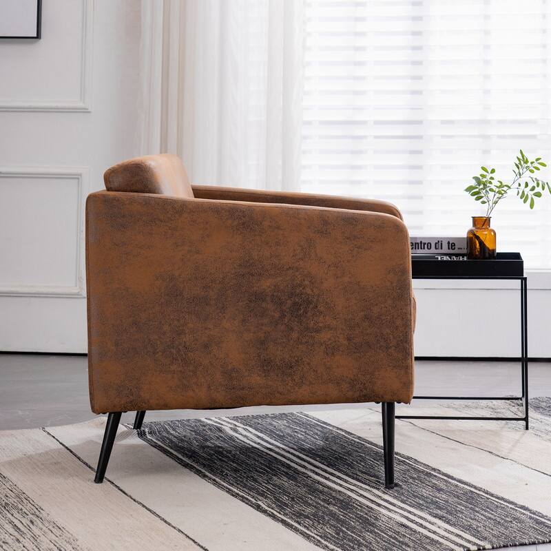 Iron Legs Wooden Frame Foil Fabric Accent Chiars