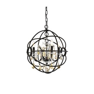 Elegant Lighting 1130D17-GT/RC Geneva 4 Light 17" Wide Crystal Pendant ...