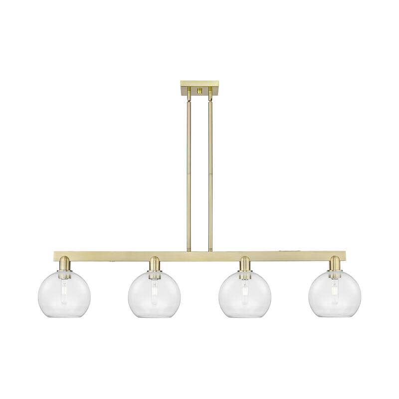 Innovations Lighting Endless Possibilities Arcadia - Athens - 4 Light 51" Stem Hung Island Light - Antique Brass/Clear