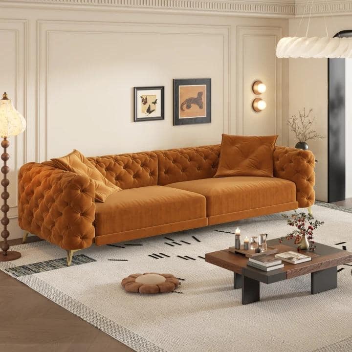 97.7" 3-in-1 Convertible Sleeper Sofa, Pull Out Sofa Bed with Ottoman, 4-Seater for Small Spaces & Apartments