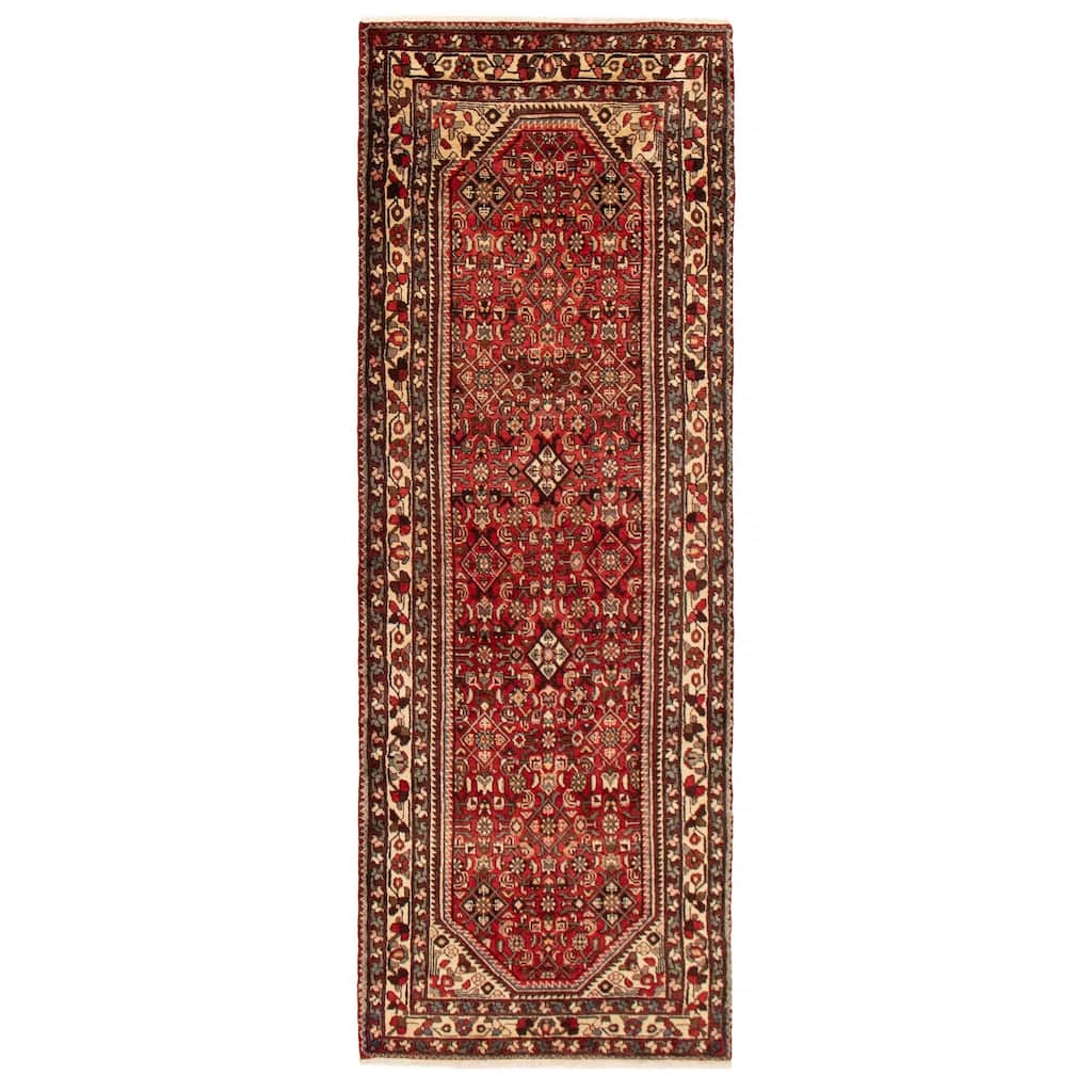 ECARPETGALLERY Hand-knotted Andelz Red Wool Rug - 3'6 x 10'0