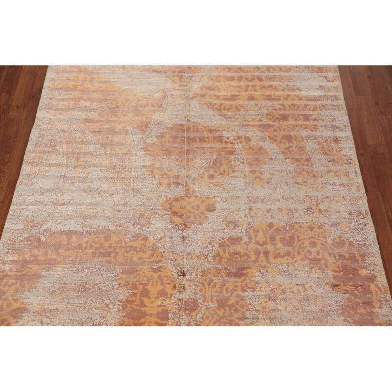 Striped Modern Abstract Indian Area Rug Handmade Wool Carpet - 5'0"x 8'1"