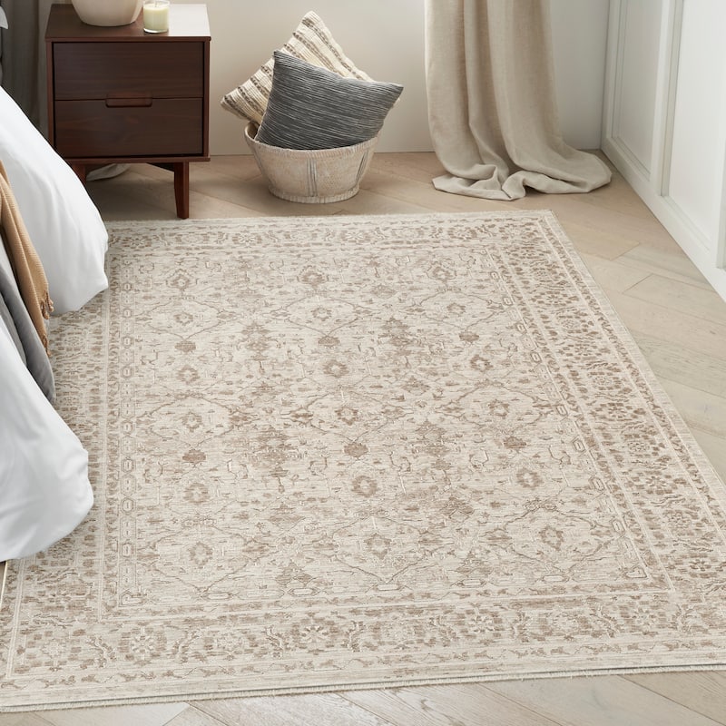 Nourison Shadows Indoor only Ivory Grey Persian Area Rug