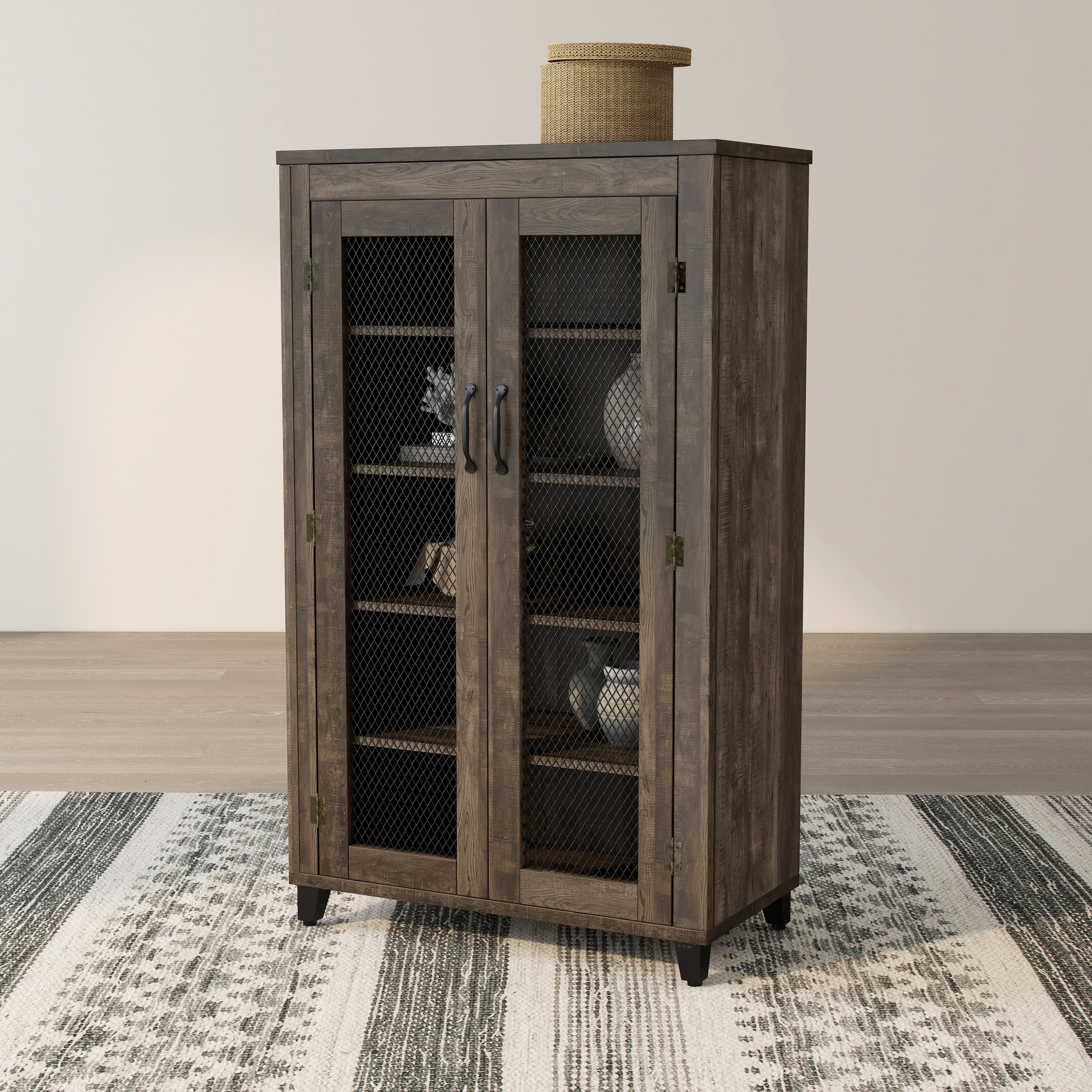 Rustic oak shoe hotsell cabinet