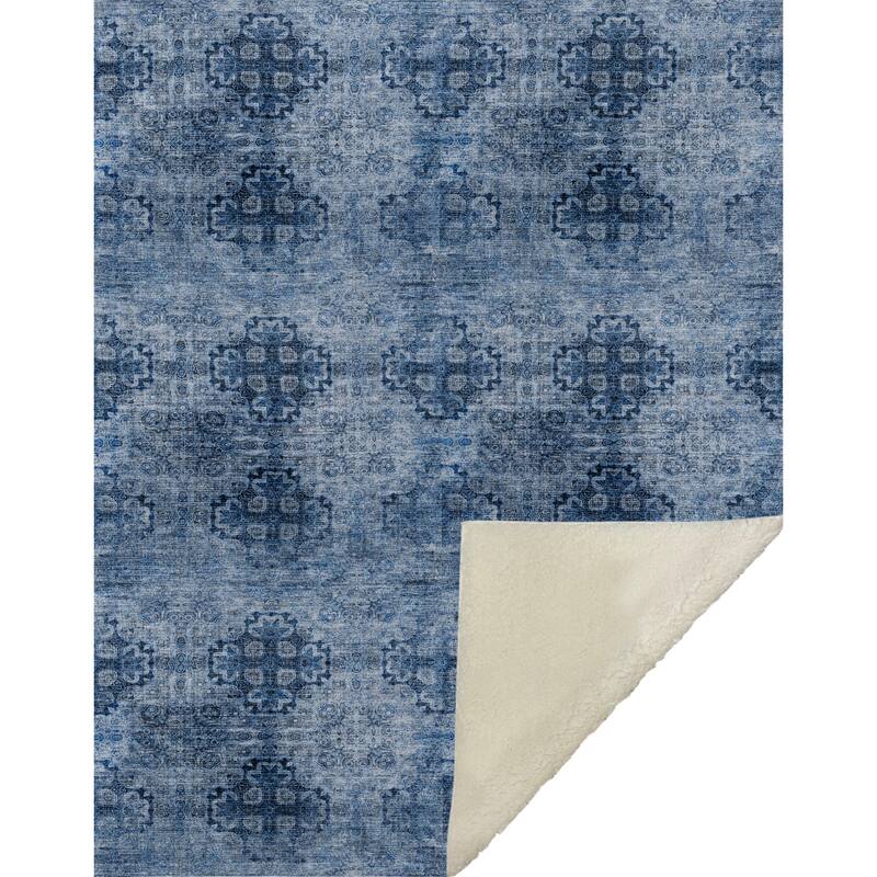 Premium Machine Washable Boho Imprints Sherpa Throw Blanket