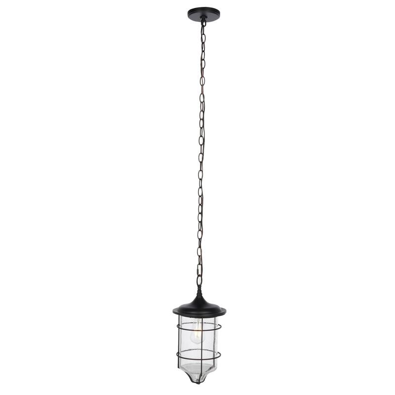 SAFAVIEH Lighting Anny 8" Rustic Outdoor Pendant - 8" W x 8" D x 17" H - Bronze - 8Wx8Dx17H